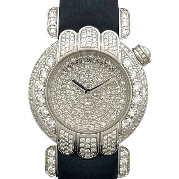 ハリーウィンストン HARRY WINSTON プルミエールダイヤ PREQHM27WW084 パヴェダイヤ K18WG クオーツ レディース 腕時計