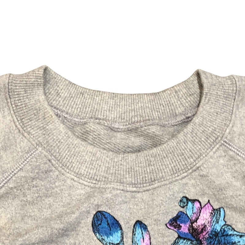 クリスチャン・ディオール Christian Dior フラワーロゴ半袖スウェットシャツ 113S05A4013 グレー コットン コットン レディース 半袖Ｔシャツ