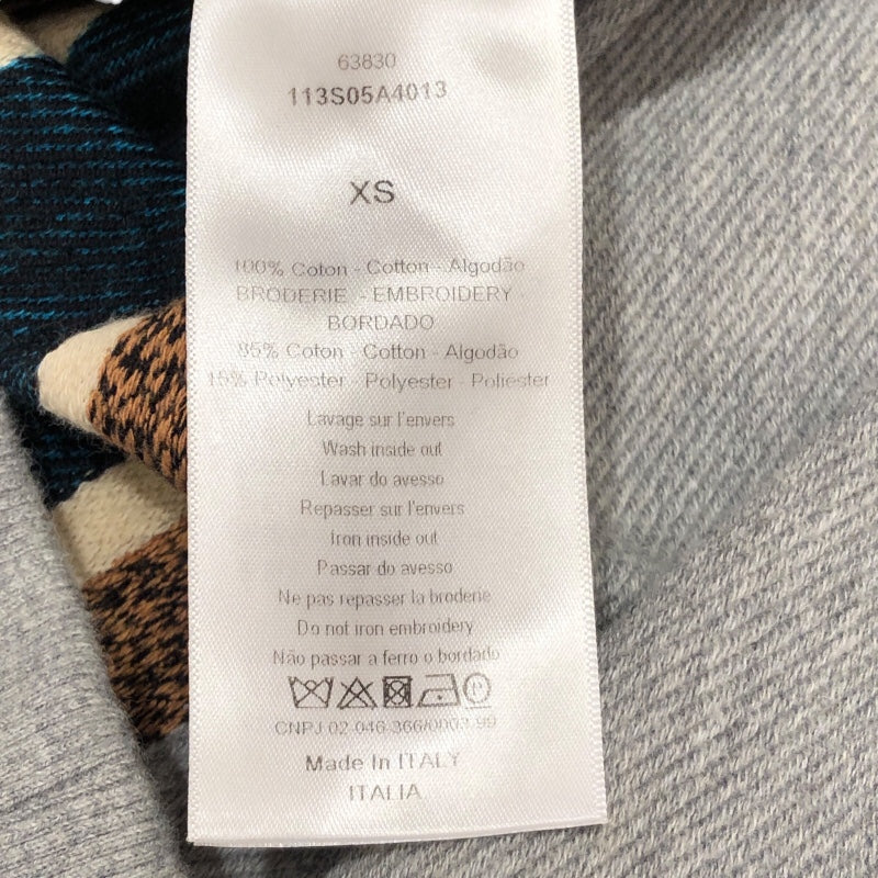 クリスチャン・ディオール Christian Dior フラワーロゴ半袖スウェットシャツ 113S05A4013 グレー コットン コットン レディース 半袖Ｔシャツ