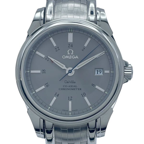 オメガ OMEGA デビル コーアクシャル GMT 4533.41 グレー SS メンズ 腕時計