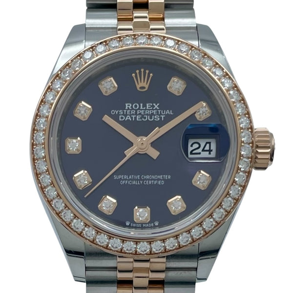 ロレックス ROLEX デイトジャスト28 オーベルジーヌ 279381RBR オーベルジーヌ PG/SS レディース 腕時計
