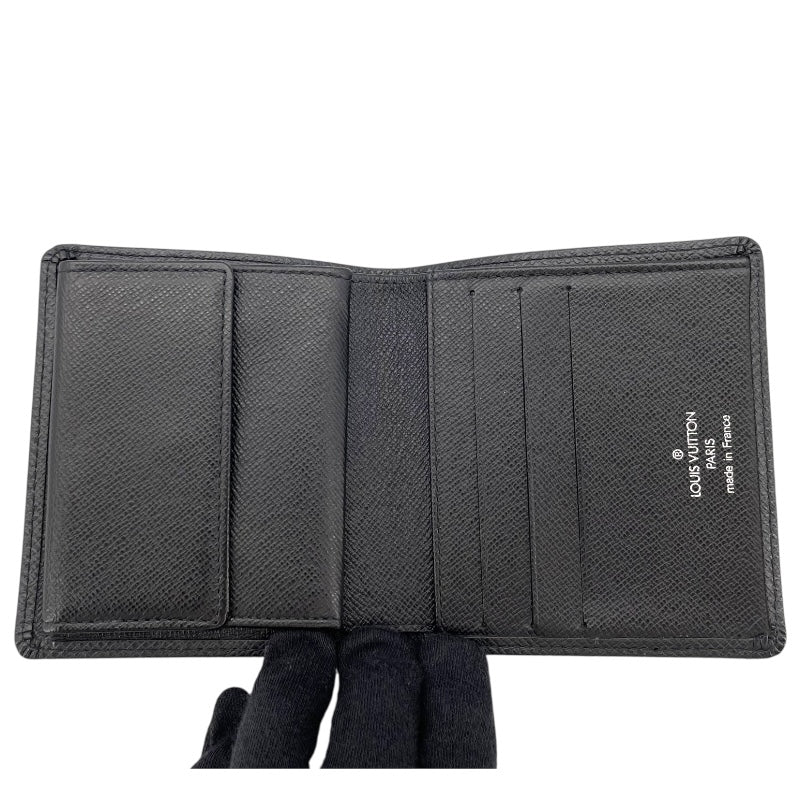 ルイ・ヴィトン LOUIS VUITTON ポルトビエ 3カルトクレディ M30452 ブラック タイガ メンズ 二つ折り財布