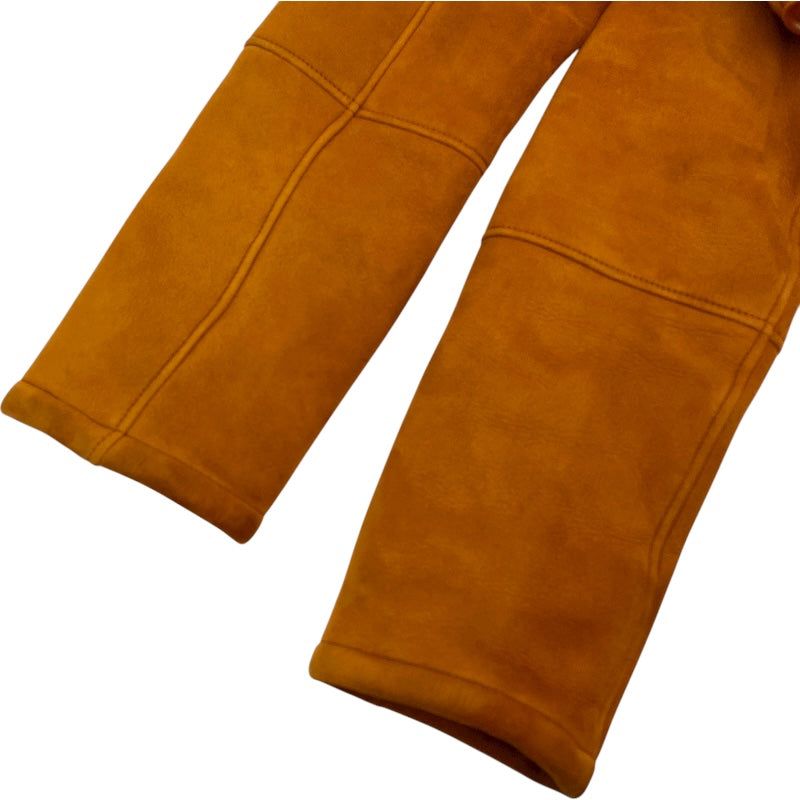 ロエベ LOEWE ムートンファーコート ブラウン レザー レディース その他アウター