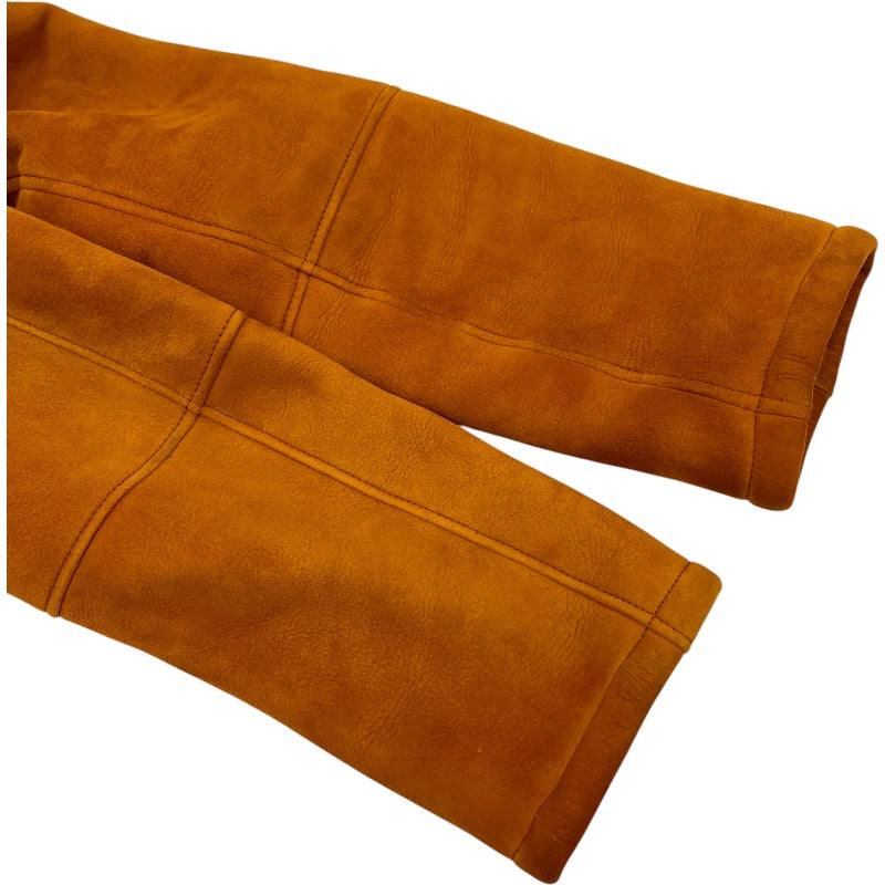 ロエベ LOEWE ムートンファーコート ブラウン レザー レディース その他アウター