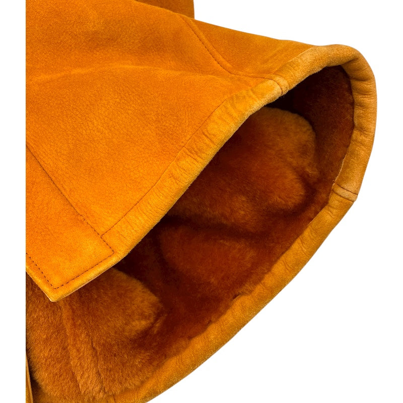 ロエベ LOEWE ムートンファーコート ブラウン レザー レディース その他アウター