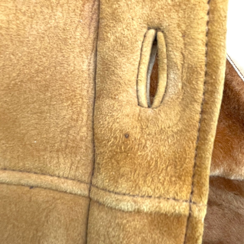 ロエベ LOEWE ムートンファーコート ブラウン レザー レディース その他アウター