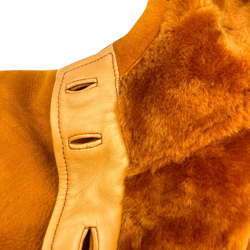 ロエベ LOEWE ムートンファーコート ブラウン レザー レディース その他アウター