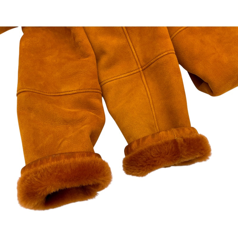 ロエベ LOEWE ムートンファーコート ブラウン レザー レディース その他アウター