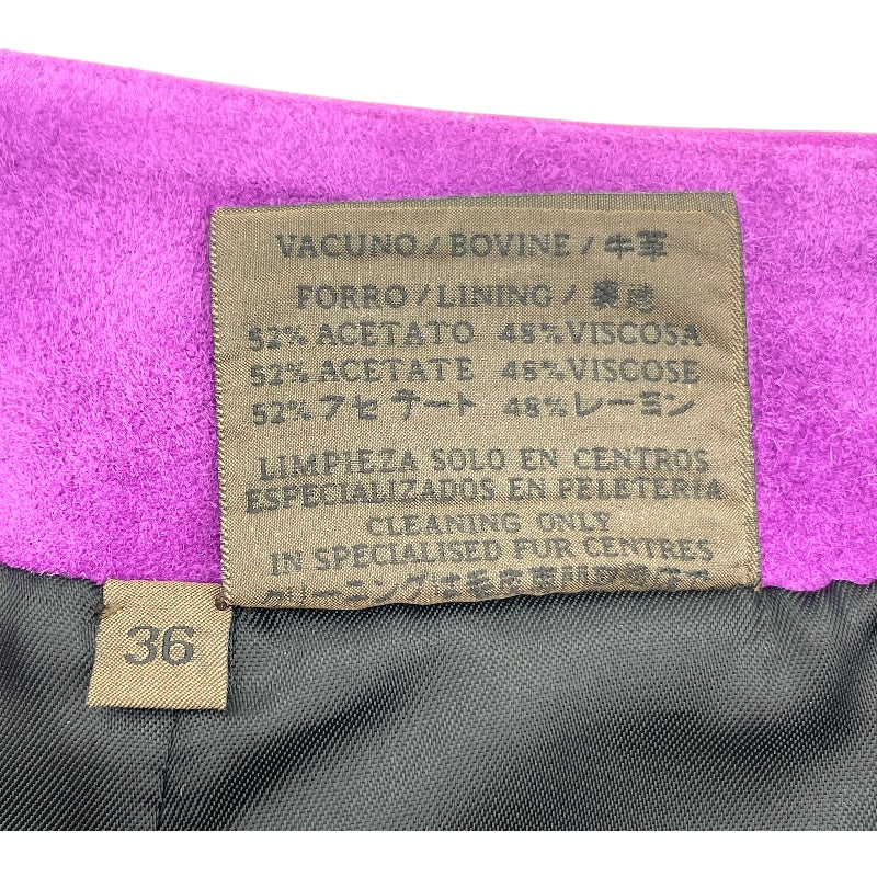 ロエベ LOEWE スエードレザースカート パープル レザー レディース スカート