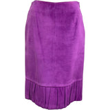 ロエベ LOEWE スエードレザースカート パープル レザー レディース スカート