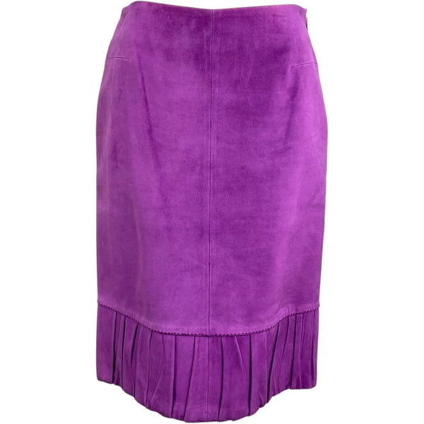 ロエベ LOEWE スエードレザースカート パープル レザー レディース スカート