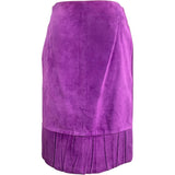 ロエベ LOEWE スエードレザースカート パープル レザー レディース スカート