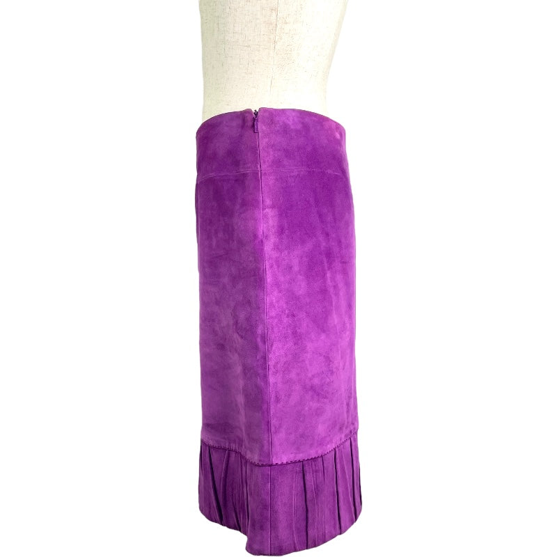 ロエベ LOEWE スエードレザースカート パープル レザー レディース スカート