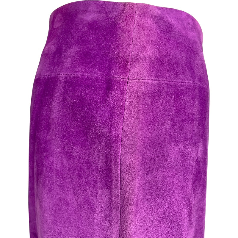 ロエベ LOEWE スエードレザースカート パープル レザー レディース スカート