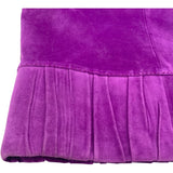 ロエベ LOEWE スエードレザースカート パープル レザー レディース スカート