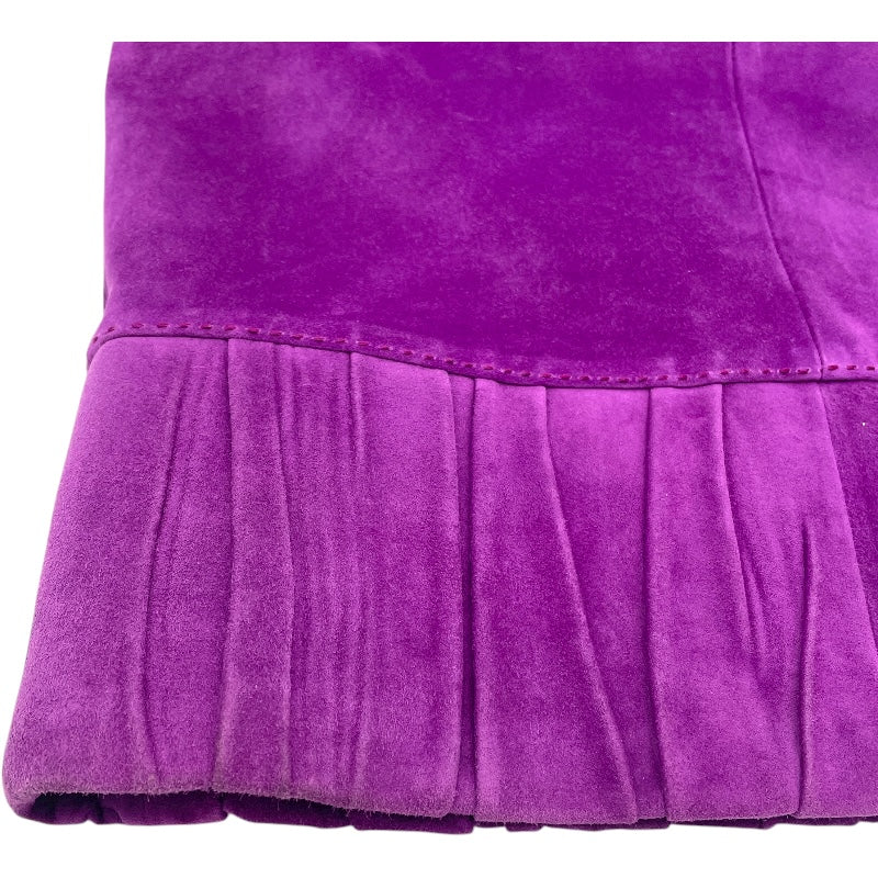 ロエベ LOEWE スエードレザースカート パープル レザー レディース スカート