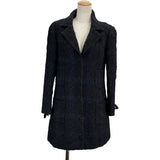 シャネル CHANEL リボン装飾ツイードコート P26886V17322 ブラック ウール レディース ダッフルコート