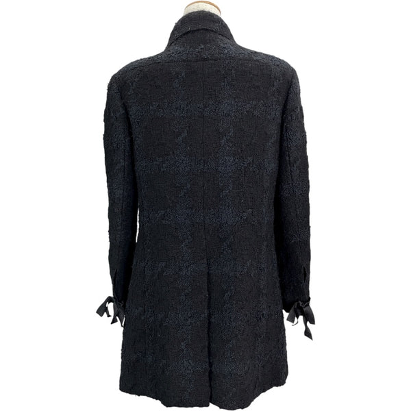 シャネル CHANEL リボン装飾ツイードコート P26886V17322 ブラック ウール レディース ダッフルコート
