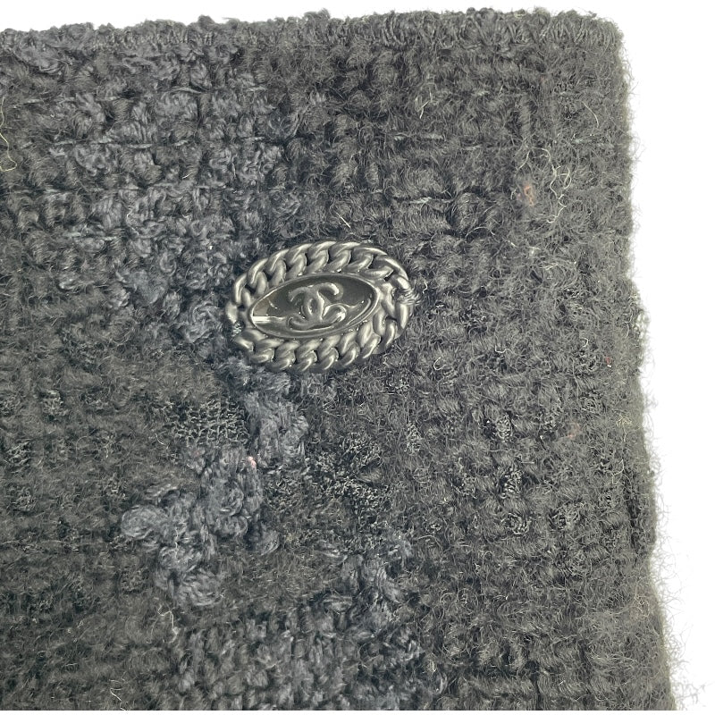 シャネル CHANEL リボン装飾ツイードコート P26886V17322 ブラック ウール レディース ダッフルコート