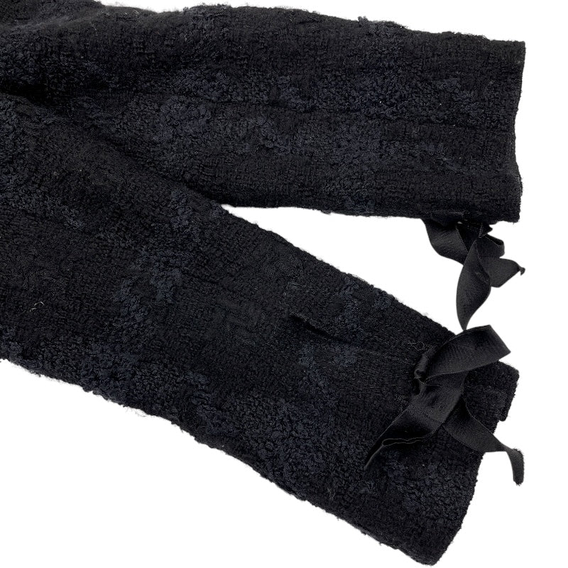 シャネル CHANEL リボン装飾ツイードコート P26886V17322 ブラック ウール レディース ダッフルコート