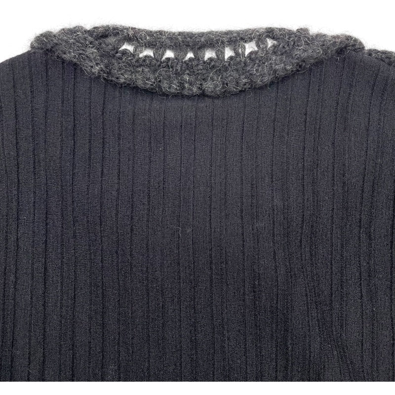 シャネル CHANEL ノーカラーニットカーディガン P39212 ブラック ウール レディース カーディガン