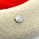 エルメス HERMES サントノーレセリエボタン ベレー帽 ホワイト ウール レディース その他ファッション雑貨