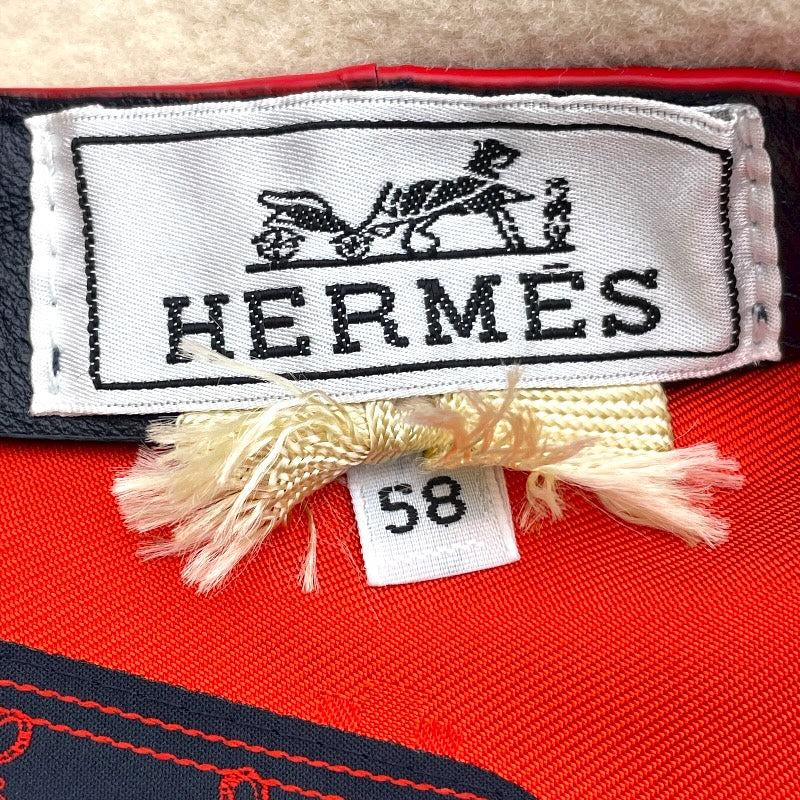 エルメス HERMES サントノーレセリエボタン ベレー帽 ホワイト ウール レディース その他ファッション雑貨