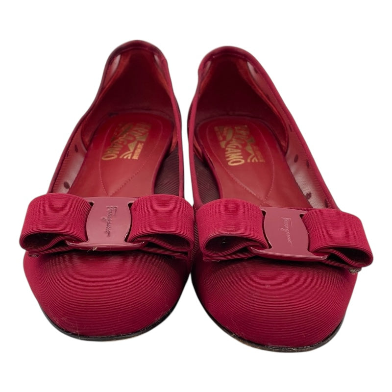 サルヴァトーレ・フェラガモ Salvatore Ferragamo ヴァラリボンドメッシュパンプス レッド レディース パンプス