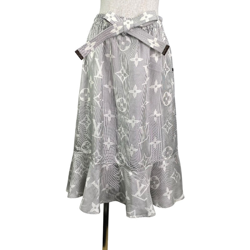 ルイ・ヴィトン LOUIS VUITTON マヒナモノグラムフレアスカート FOSK05RV6 グレー シルク レディース ロングスカート