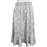 ルイ・ヴィトン LOUIS VUITTON マヒナモノグラムフレアスカート FOSK05RV6 グレー シルク レディース ロングスカート