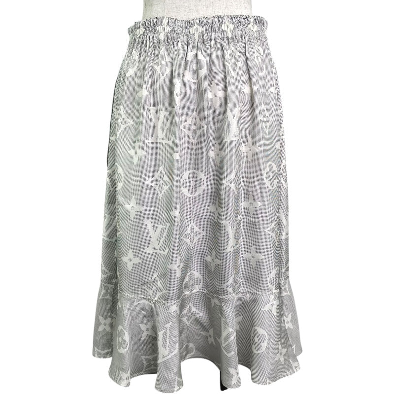ルイ・ヴィトン LOUIS VUITTON マヒナモノグラムフレアスカート FOSK05RV6 グレー シルク レディース ロングスカート