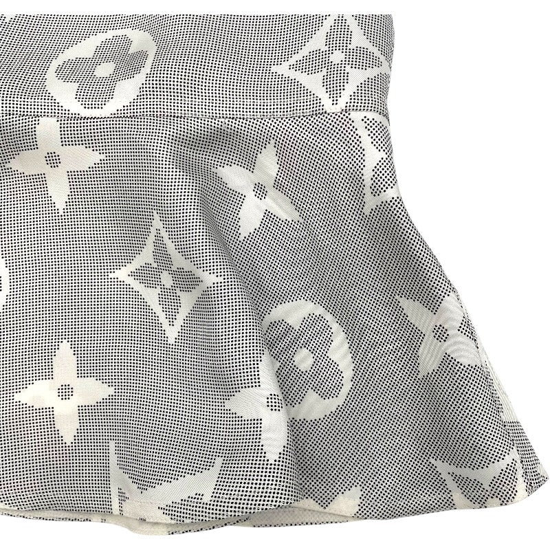 ルイ・ヴィトン LOUIS VUITTON マヒナモノグラムフレアスカート FOSK05RV6 グレー シルク レディース ロングスカート