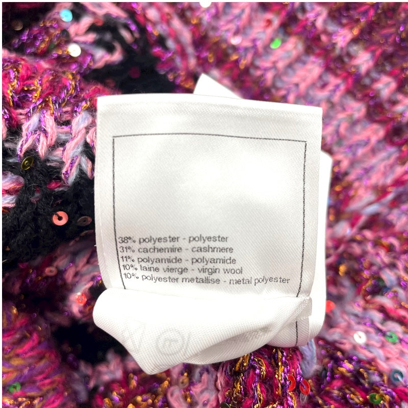 シャネル CHANEL ココマークボタンニットカーディガン P76455 ピンク ポリエステル レディース カーディガン