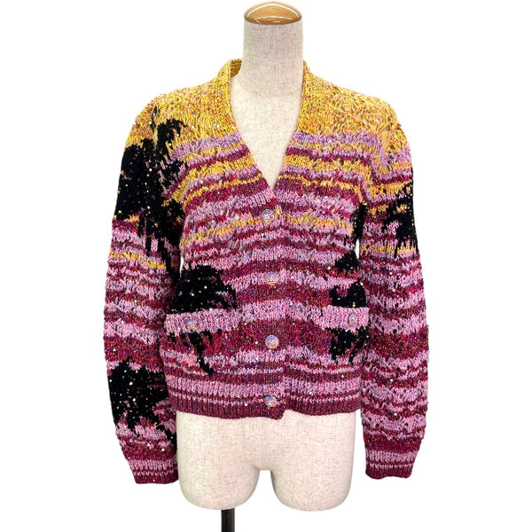 シャネル CHANEL ココマークボタンニットカーディガン P76455 ピンク ポリエステル レディース カーディガン