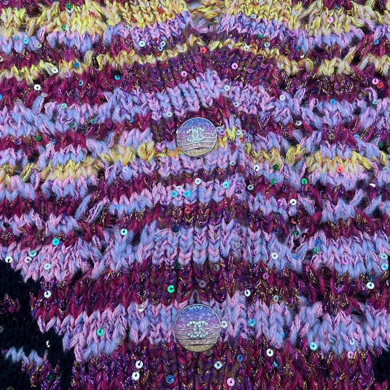 シャネル CHANEL ココマークボタンニットカーディガン P76455 ピンク ポリエステル レディース カーディガン