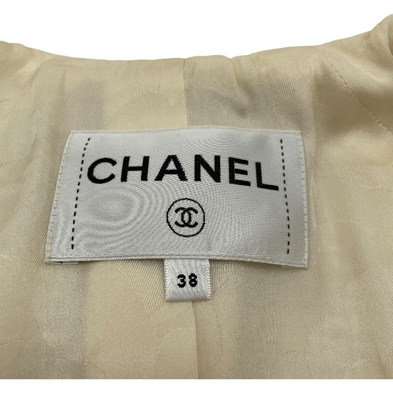 シャネル CHANEL ココマークボタンツイードジャケット ホワイト ツイード レディース その他アウター