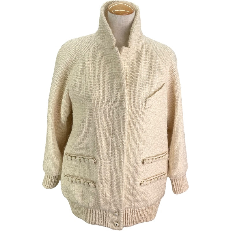 シャネル CHANEL ココマークボタンツイードジャケット ホワイト ツイード レディース その他アウター