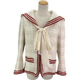 シャネル CHANEL セーラーカラーツイードジャケット ホワイト ツイード レディース その他アウター