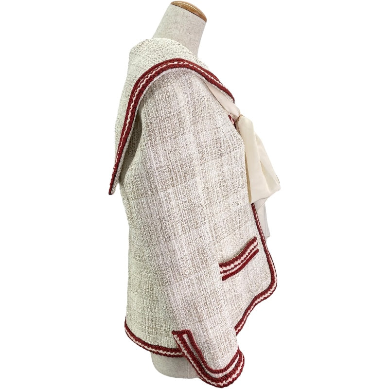 シャネル CHANEL セーラーカラーツイードジャケット ホワイト ツイード レディース その他アウター