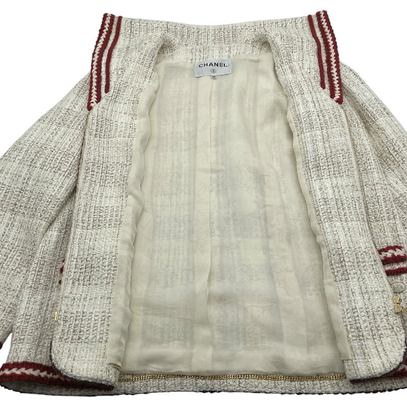 シャネル CHANEL セーラーカラーツイードジャケット ホワイト ツイード レディース その他アウター
