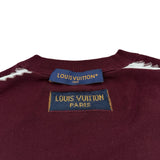 ルイ・ヴィトン LOUIS VUITTON フロントロゴ半袖ニットシャツ HPN75W ワインレッド コットン メンズ 半袖シャツ