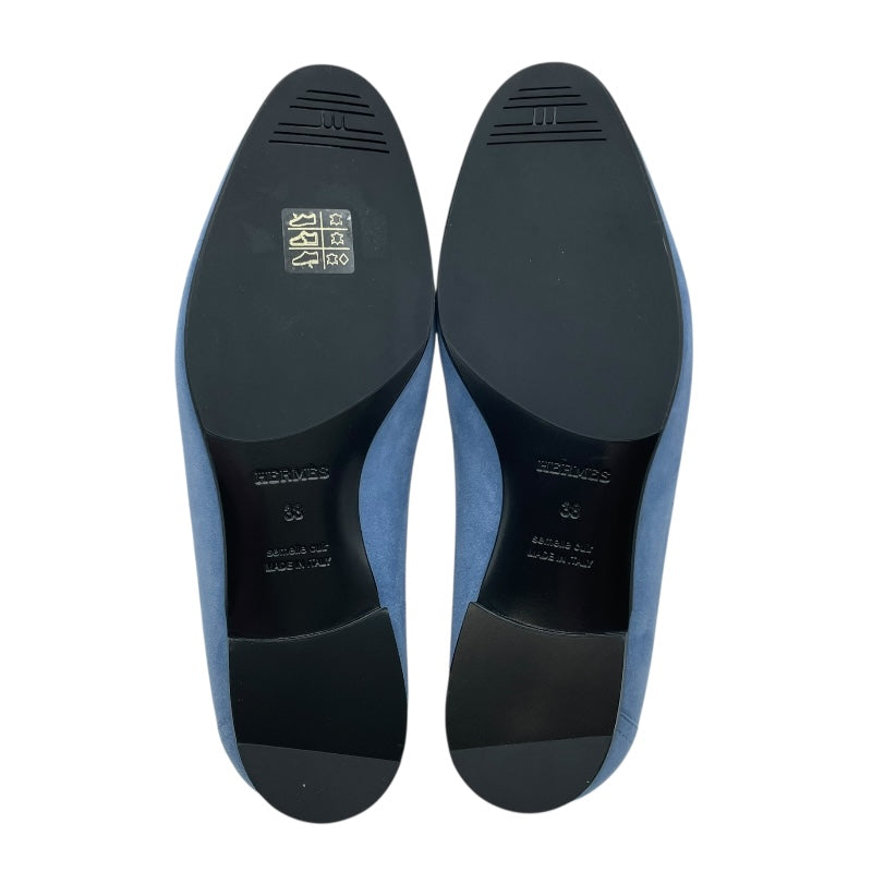 エルメス HERMES モカシンパリローファー H172109Z ブルー レディース ローファー