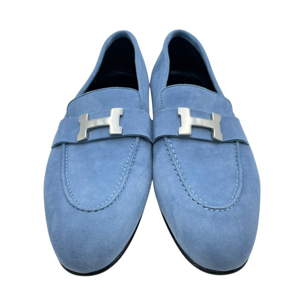 エルメス HERMES モカシンパリローファー H172109Z ブルー レディース ローファー