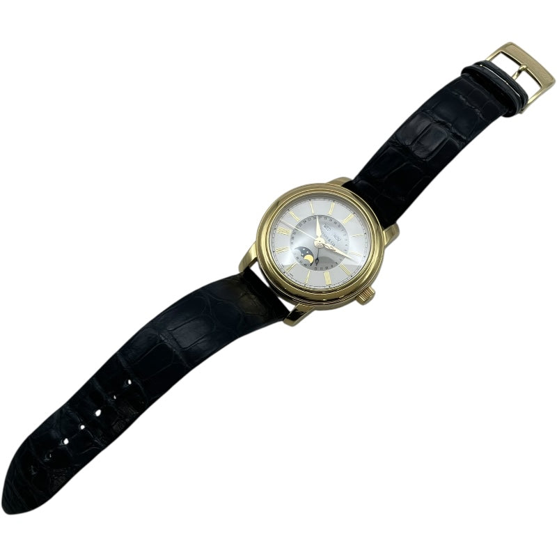 ティファニー TIFFANY＆CO トリプルカレンダー ムーンフェイズ 17042084 ホワイト K18YG/革ベルト 自動巻き メンズ 腕時計