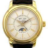 ティファニー TIFFANY＆CO トリプルカレンダー ムーンフェイズ 17042084 ホワイト K18YG/革ベルト 自動巻き メンズ 腕時計