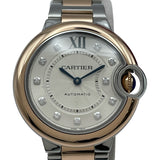 カルティエ Cartier バロンブルー ドゥ カルティエ 33mm W3BB0006 シルバー K18PG/SS 自動巻き レディース 腕時計