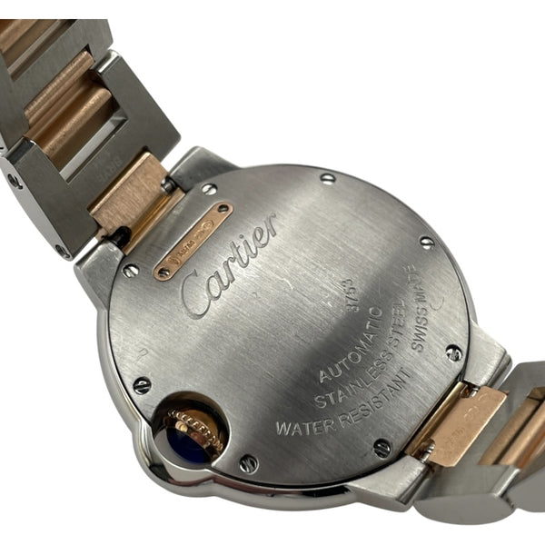 カルティエ Cartier バロンブルー ドゥ カルティエ 33mm W3BB0006 シルバー K18PG/SS 自動巻き レディース 腕時計