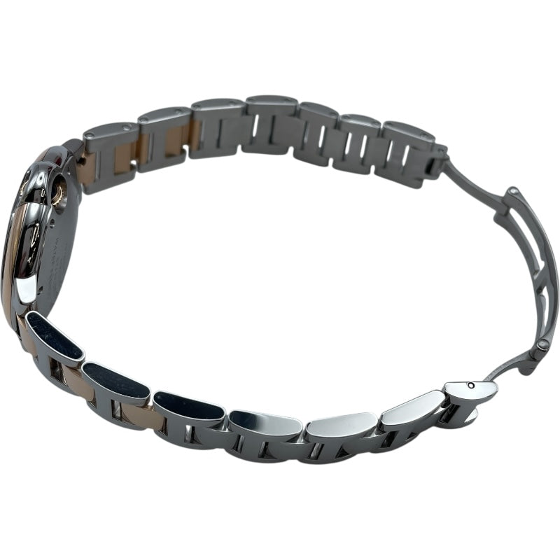 カルティエ Cartier バロンブルー ドゥ カルティエ 33mm W3BB0006 シルバー K18PG/SS 自動巻き レディース 腕時計