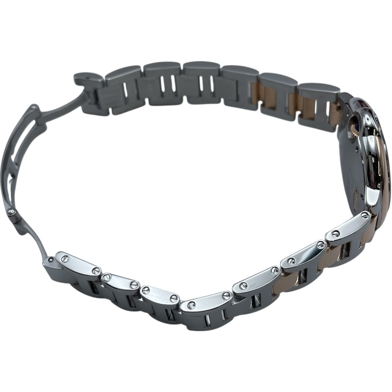 カルティエ Cartier バロンブルー ドゥ カルティエ 33mm W3BB0006 シルバー K18PG/SS 自動巻き レディース 腕時計