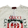 グッチ GUCCI ロゴプリント半袖チュニック 788990 ホワイト レーヨン レディース チュニック